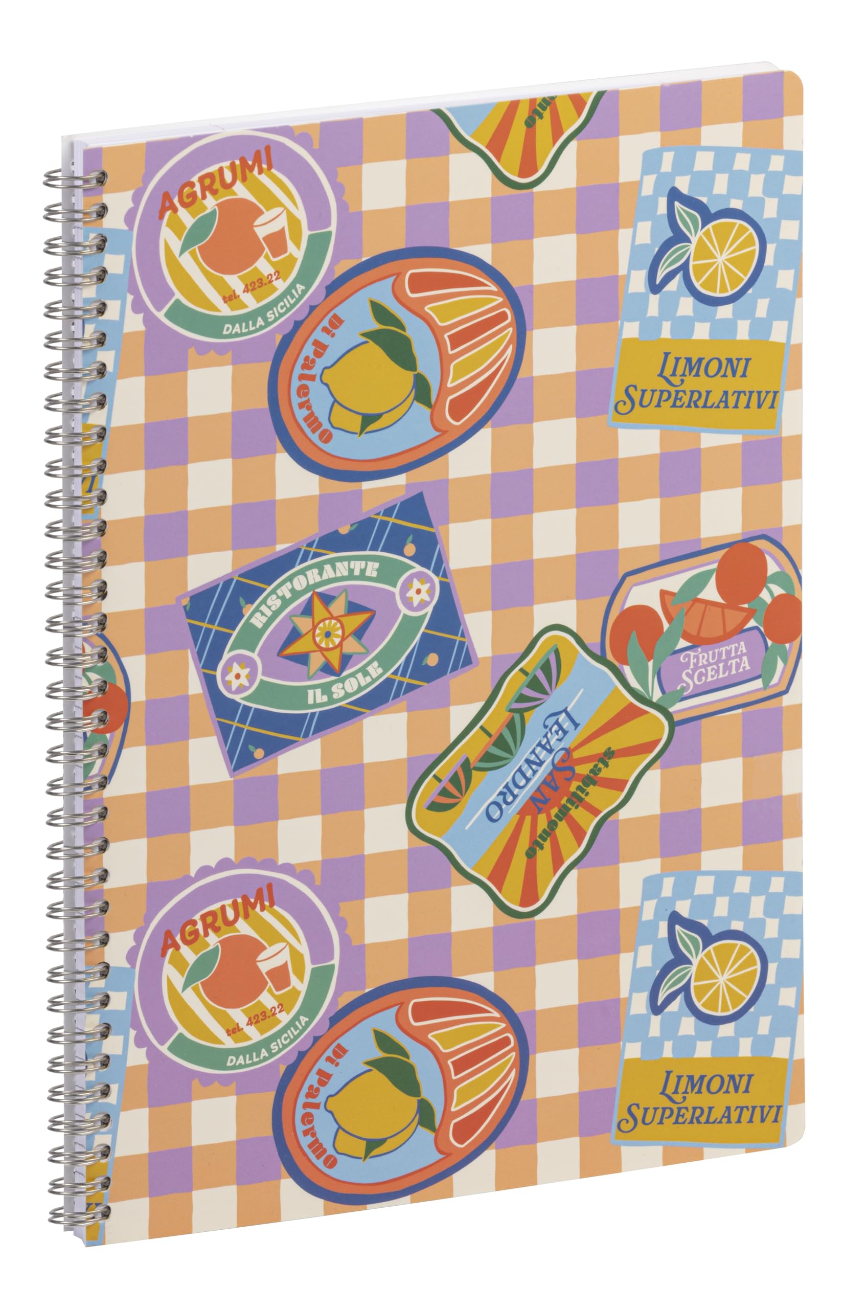 Clairefontaine - 116265C - Spiral-bound Notebook with Citrus Tree Design in Acidulous Colours - A4 21 x 29.7 cm 148 Lined Pages with White Paper Margin 90 g - Dolce Amore Collection - 2 visuals,