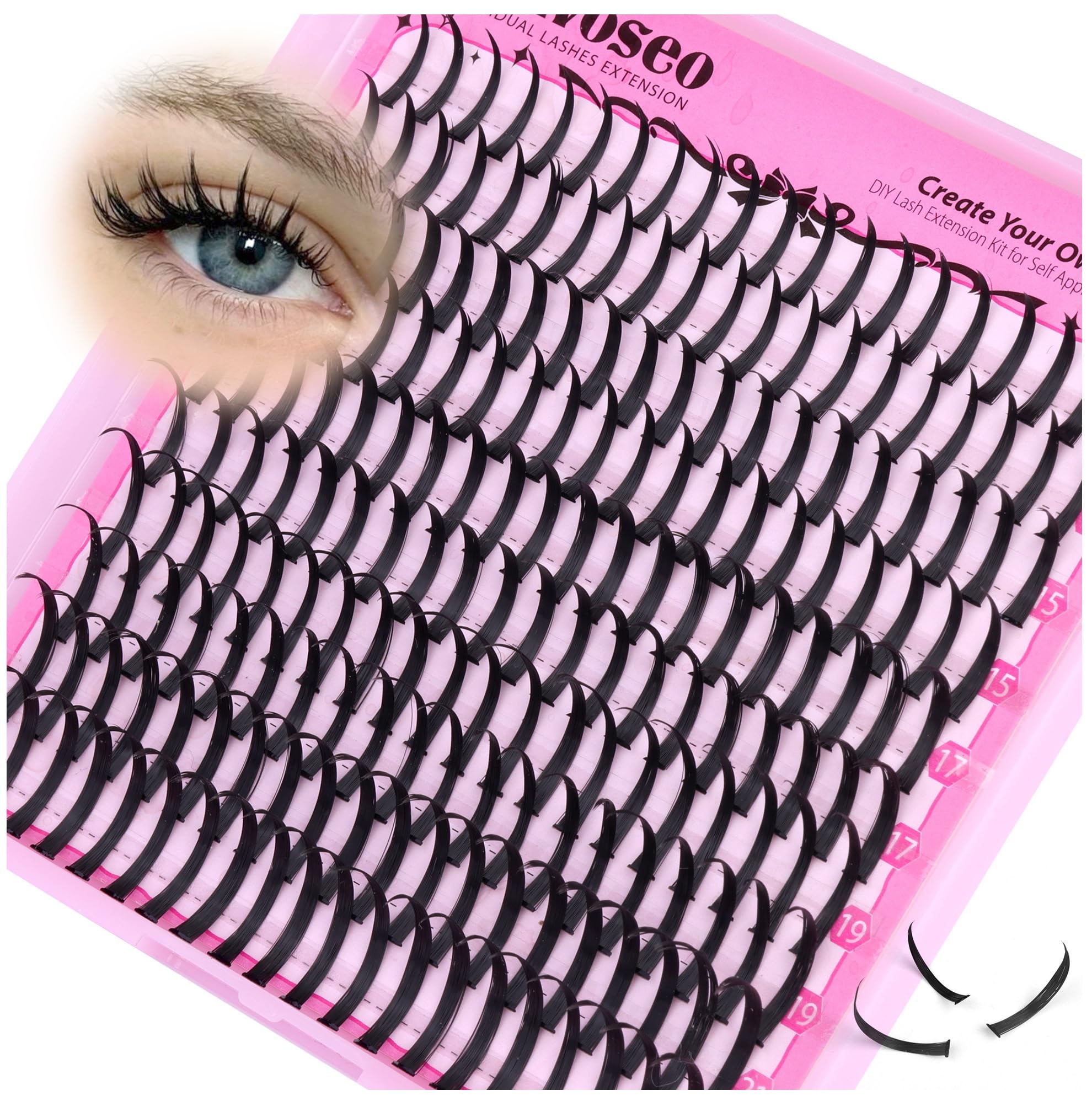wiwoseo Spike Lash Extension Eyelash Clusters Manga Cluster Eyelash Extensions Anime Lash Clusters Spiky Eyelash Individuals D Curly Fairy Lashes