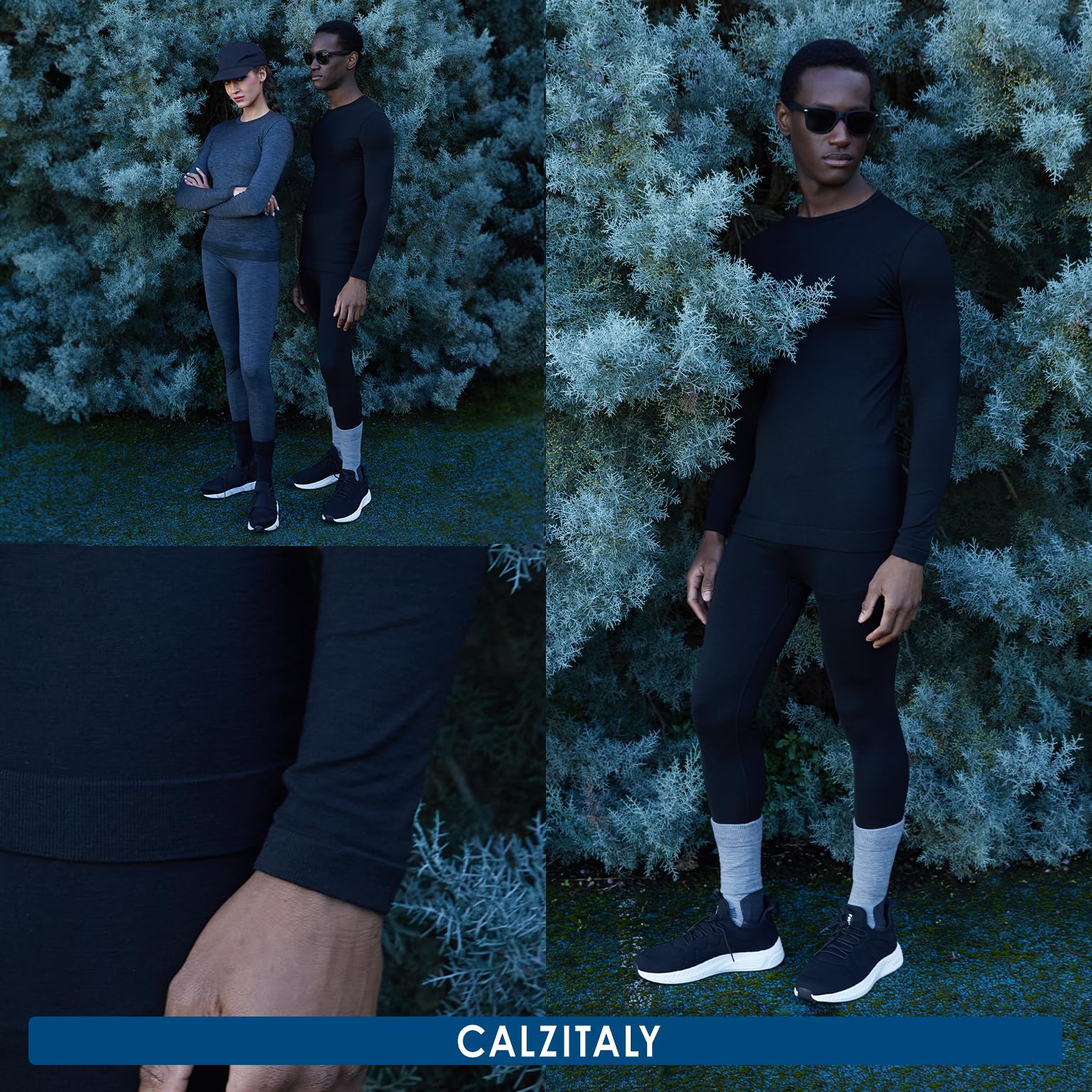 CALZITALY Leggings Thermiques Unisexe, Pantalon en Laine mérinos, sous-vêtements Thermiques pour Hommes et Femmes, Pantalon Thermique, Ski, Randonnée, Trekking |Made in Italy