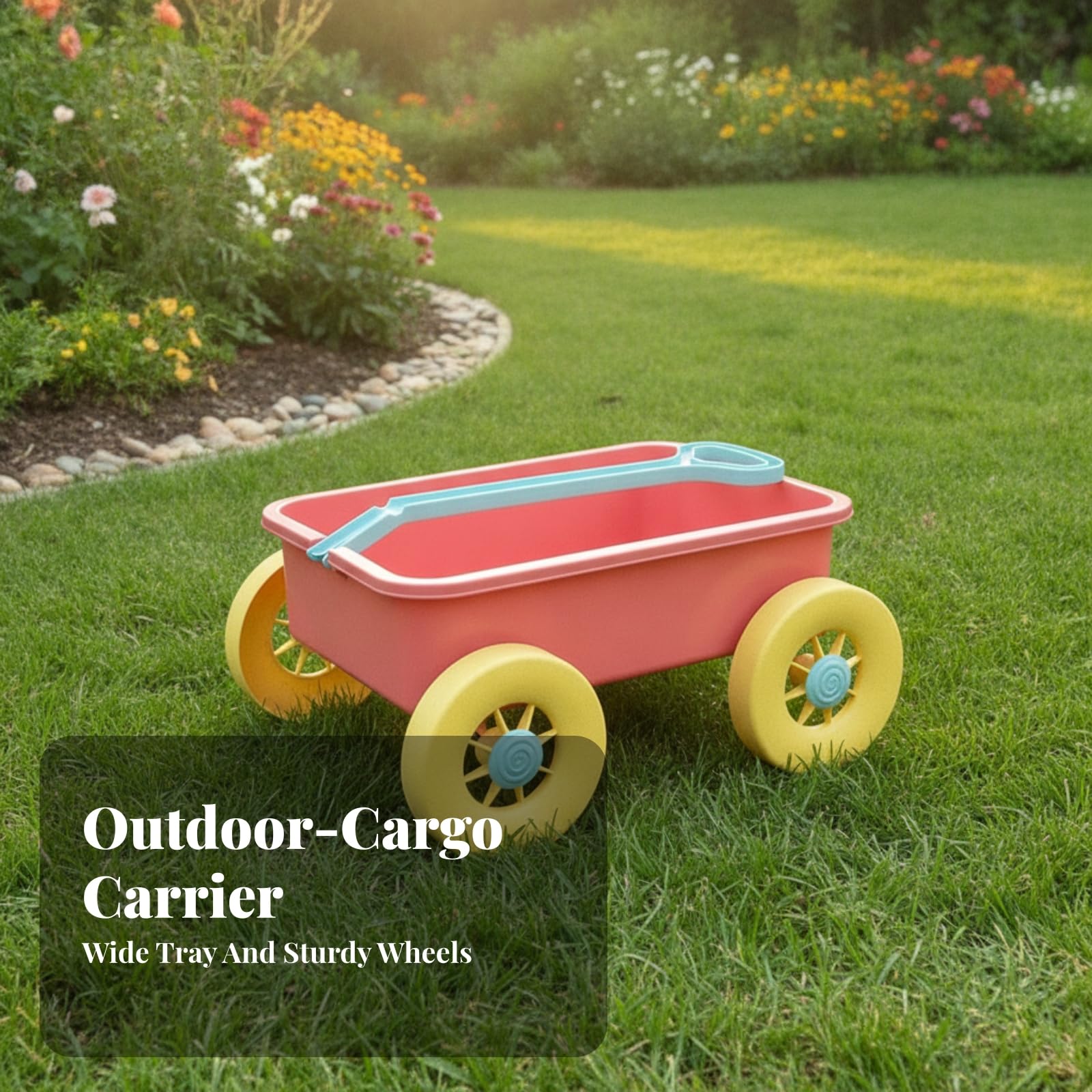 Carrello Giocattolo da Spiaggia per Bambini Carretto Bambini Sabbia Trasporto Manico Ruote Facili Corpo Leggero Robusto Adatto per Giochi Esterni Spiaggia Giardino Cortile Sabbiera