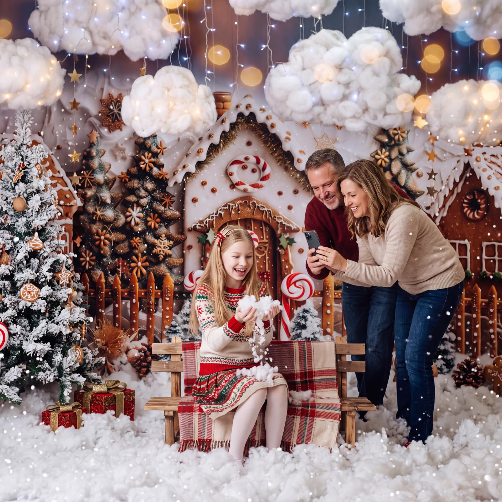 Shappy Couverture de Neige Artificielle Douce et Moelleuse pour Noël, décoration de Village, sous Le Sapin de Noël (2)