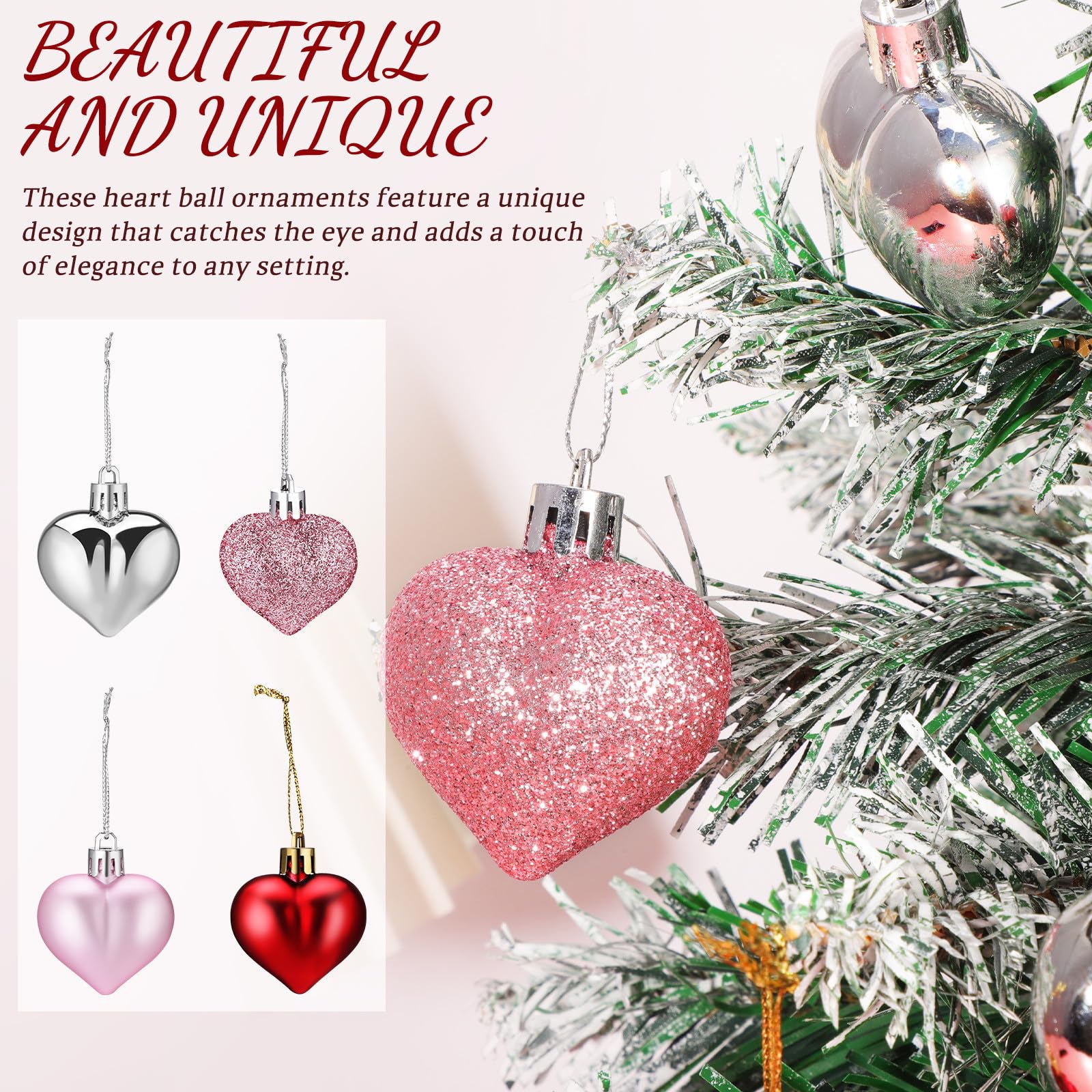 Toyvian 144 Piezas Adorno Colgante de Corazón para San Valentín y Boda