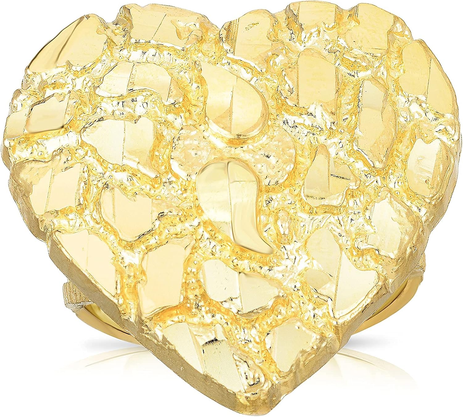 Floreo 10k Yellow Gold Small or Large Heart Nugget Ring