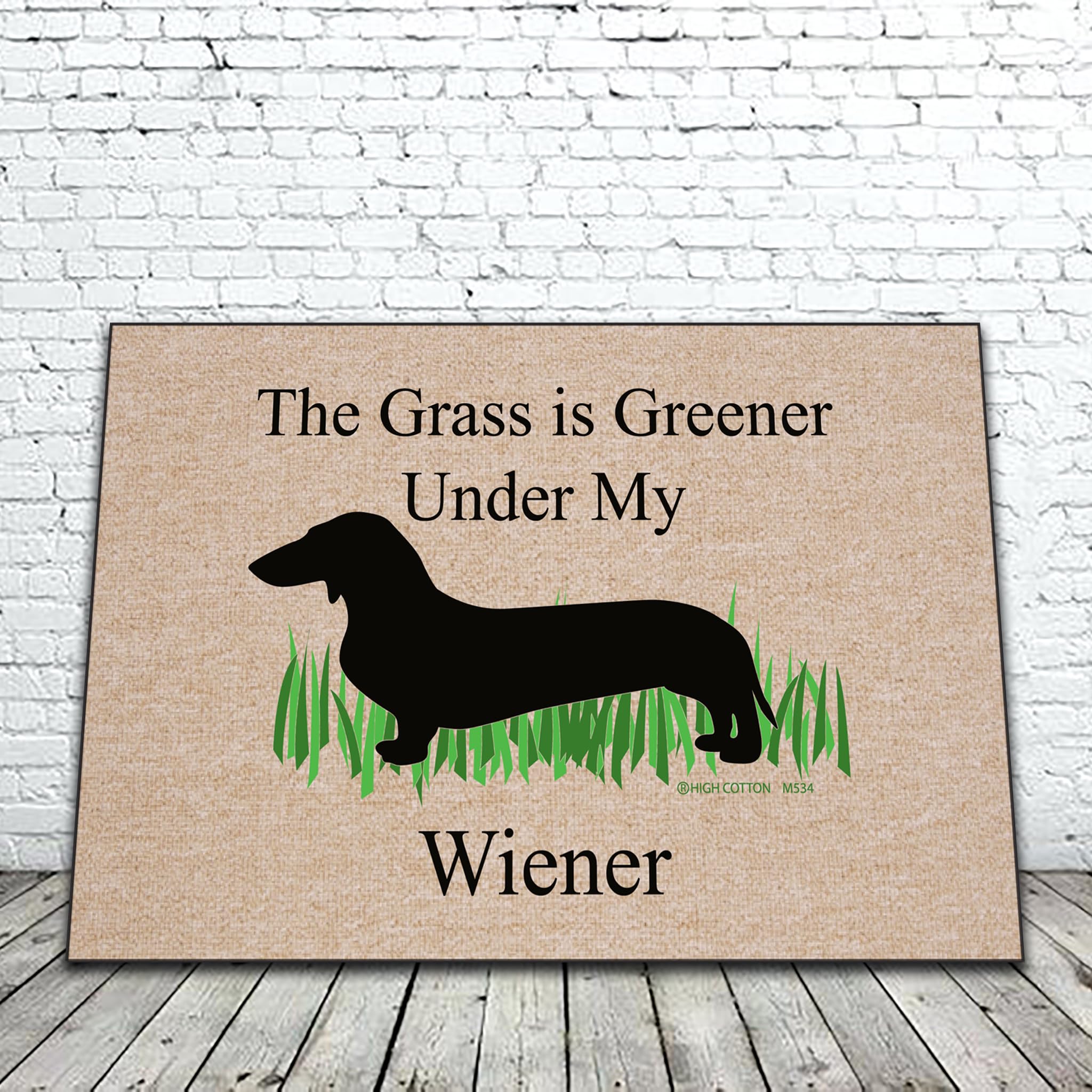 Amazon.com: The Grass is Greener Under My Weiner Dachshund Doormat