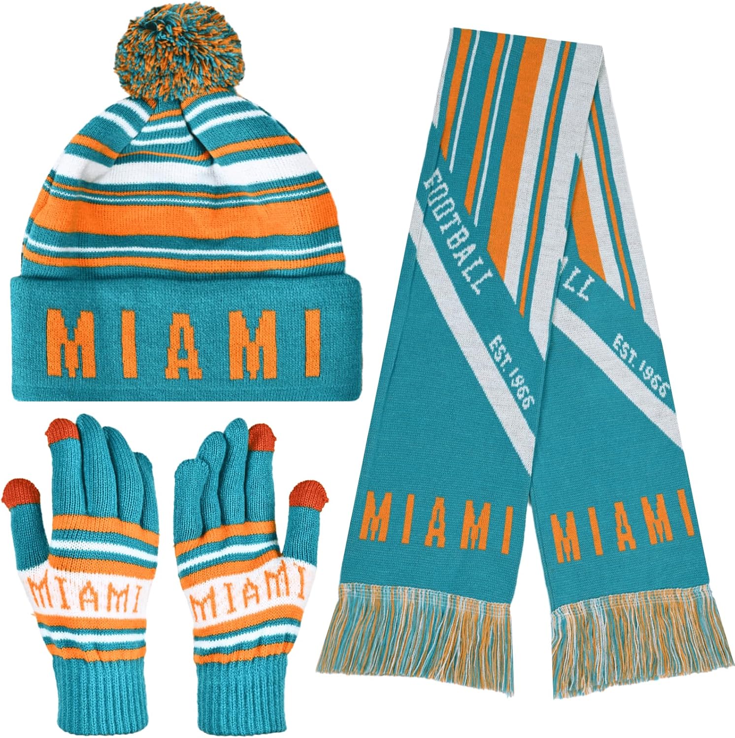 Vintage Classic Skull Cap Beanie Hat Cuffed Winter Hat Knit Comes with Warm Gloves ...