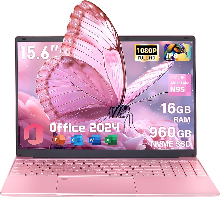 Amazon.co.jp: ノートパソコン【Win 11/MS Office 2024搭載】ピンク