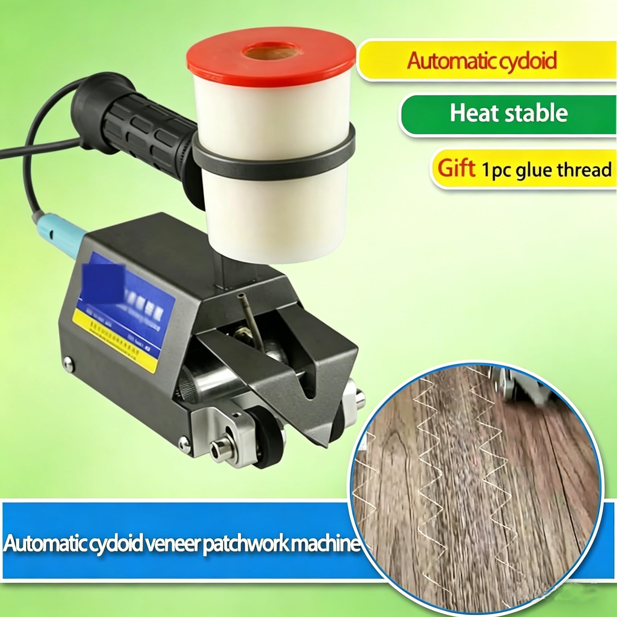 Przenośna pojedyncza maszyna do szycia do łączenia mebli z litego drewna, automatyczne narzędzie do patchworkowego forniru cykloidalnego do paneli drewnianych 0,1 mm - 1 mm, pojedyncza