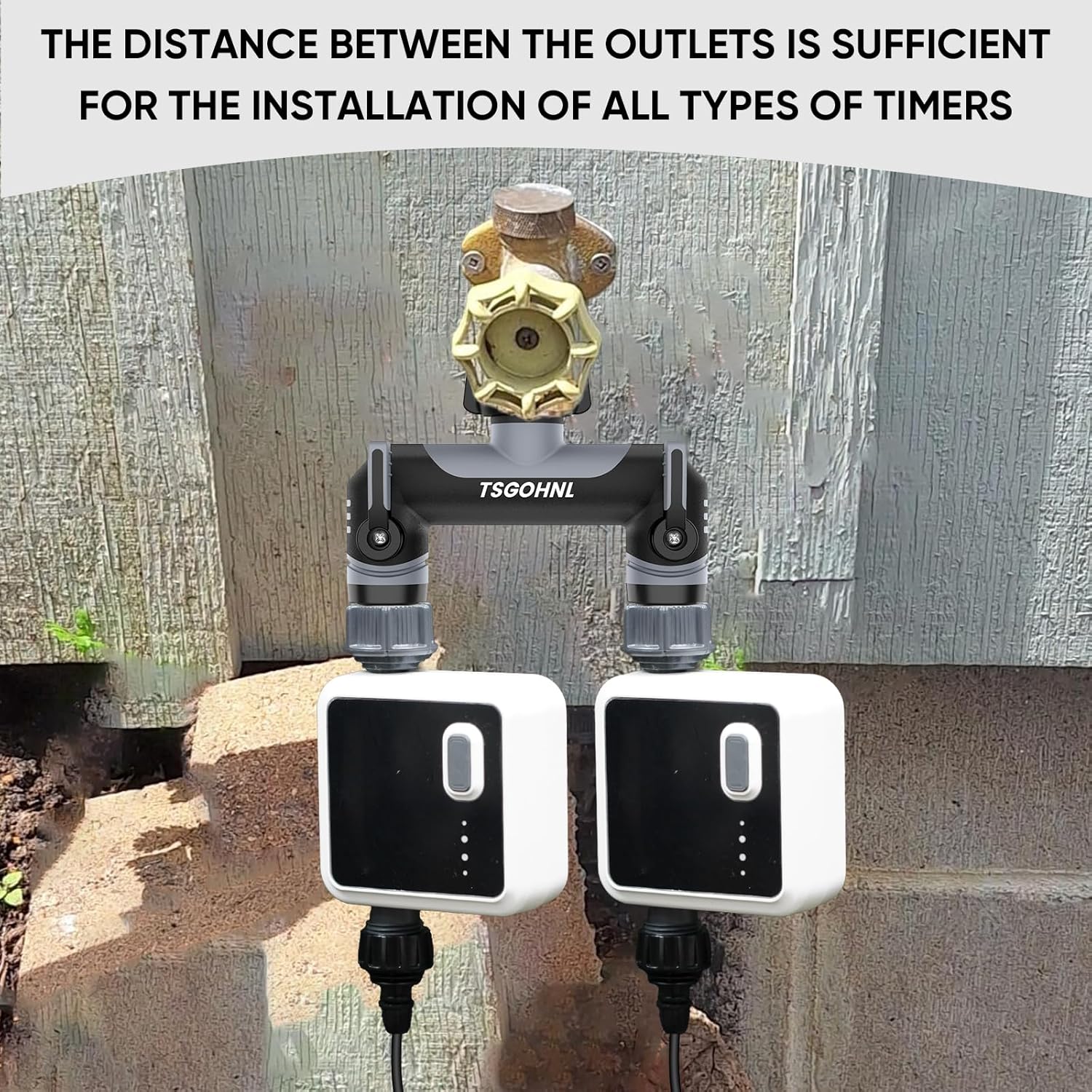 3-way&2-way Garden Hose Splitter, 3/4-Inch Hose Manifold, Outdoor Faucet Adapter - Soft TPR Covering - Lightweight Non-Slip Sun-Resistant 3-Way&2-way Valve（Gray）