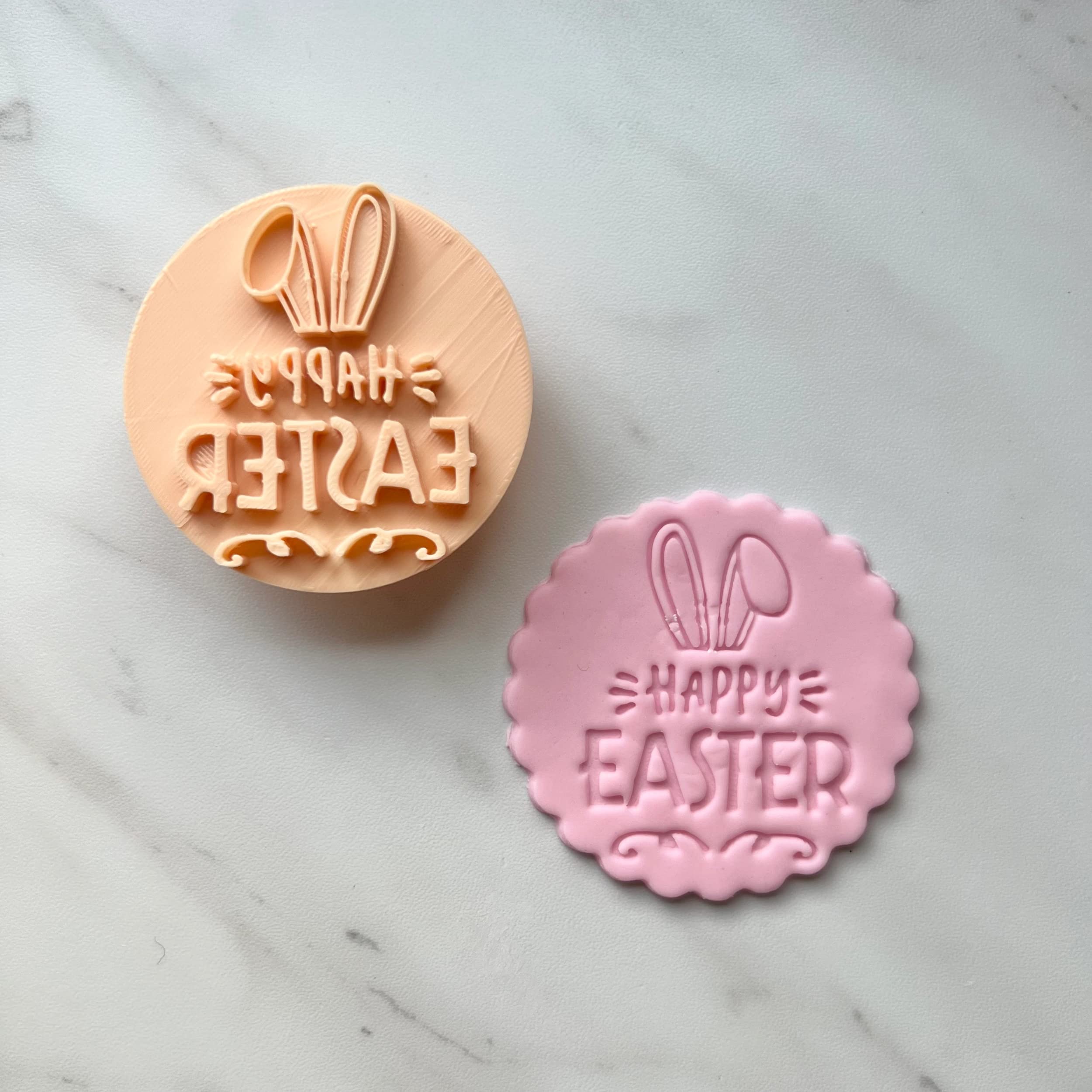 HAPPY EASTER WITH BUNNY EARS EMBOSSER 60MM