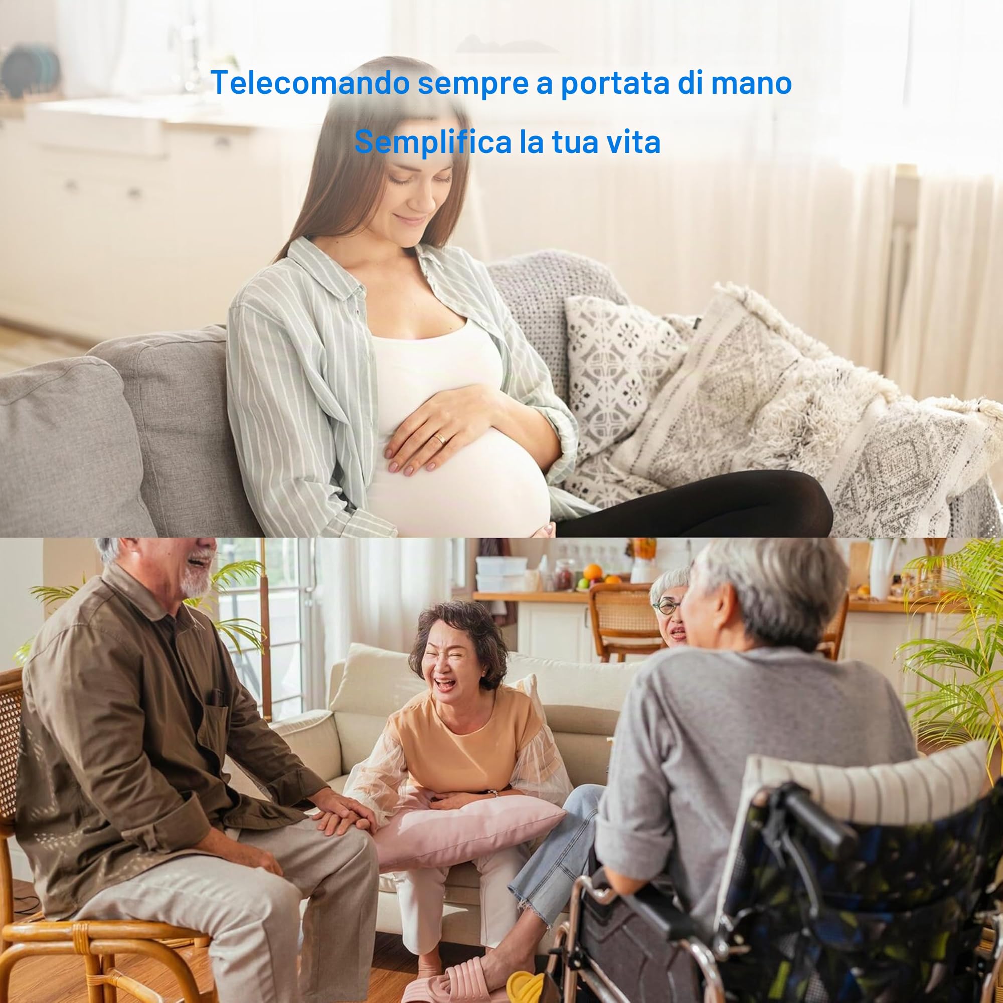 UCOMEN Prese Con Telecomando, 5 Prese Con 2 Telecomandi, 2300 W, Portata 30 M, Set Di Interruttori, Funzione Autoapprendimento Per Elettrodomestici, Bianco