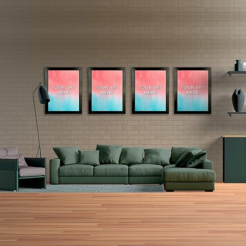 Miniatura 6 de Pictureframefactoryoutlet set de 4 portarretratos de 8" por 10" de acabado suave, 1.25" de ancho, negro