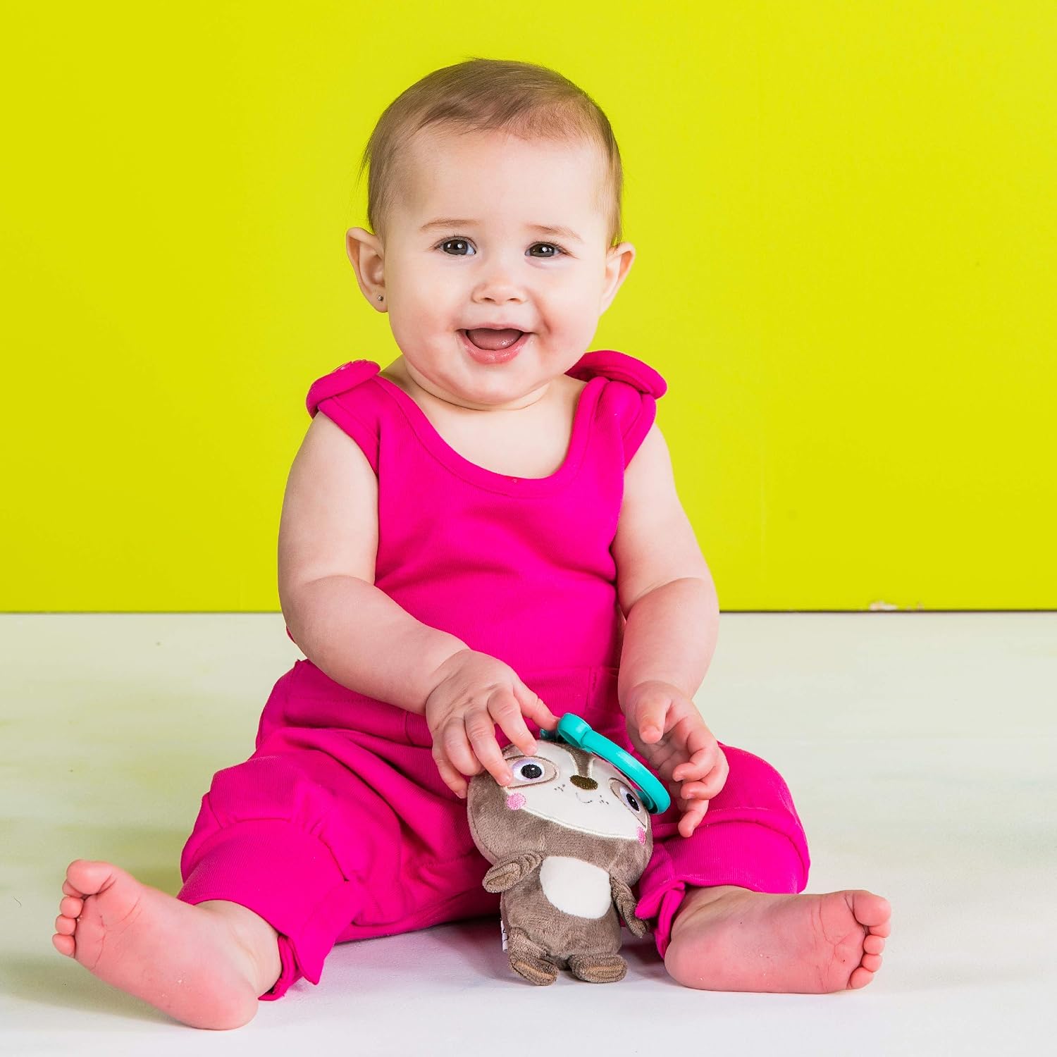 Bright Starts Take 'n Shake On-The-Go Take-Along Toy - Sloth, Ages Newborn +