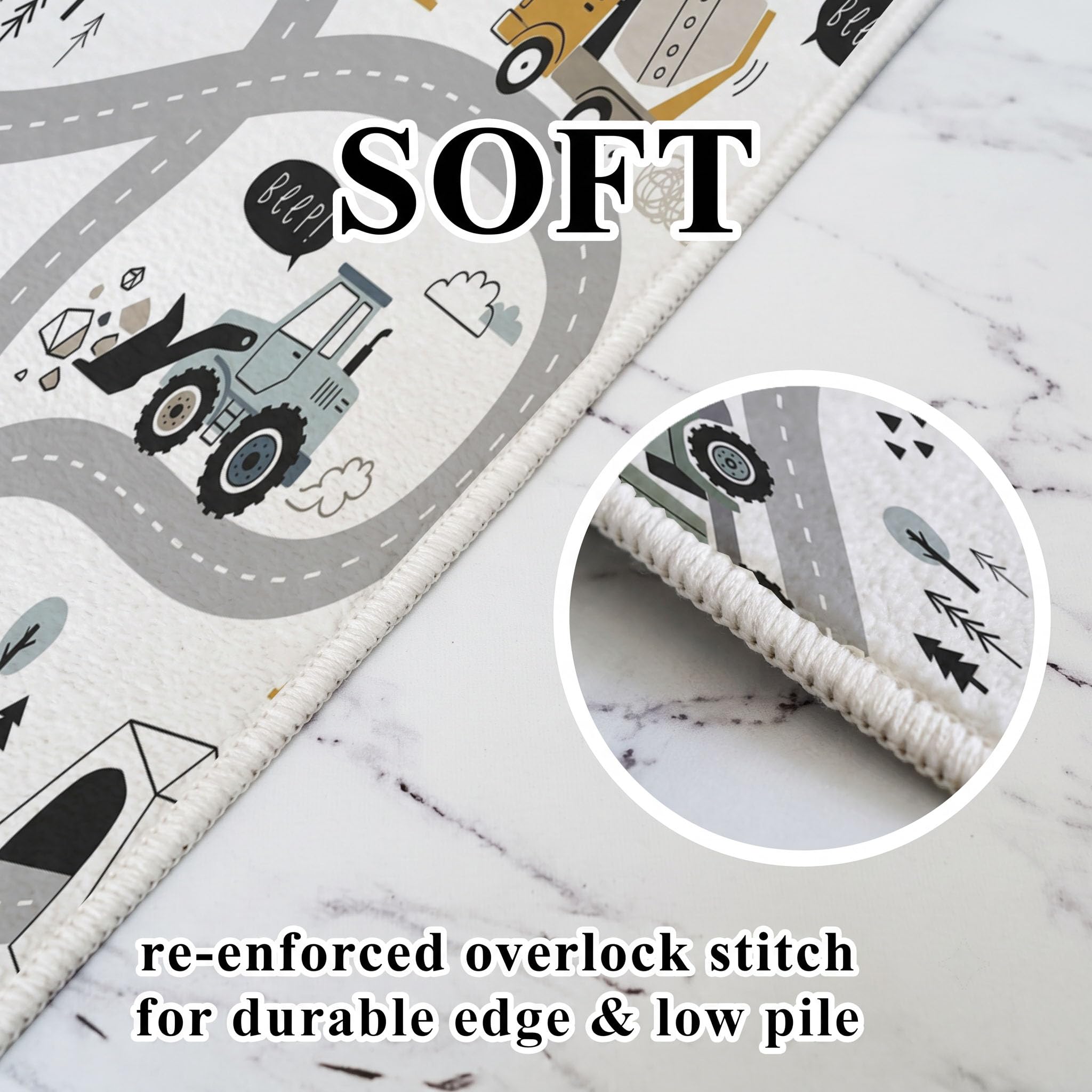 Tappeto Rotondo 180cm Mappa stradale del vento Pelo Corto | Tappeti Grigio Chiaro Flanelle Morbido - Tappeto Corsia per veicoli da cantiere Decorativi per Cameretta Camera da Letto