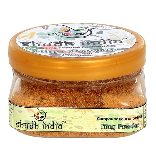 Shudh India Asafetida Hing molido totalmente natural Sin sal Vegano Sin OMG Especias indias Asafoetida Lo mejor para sustituto de ajo de