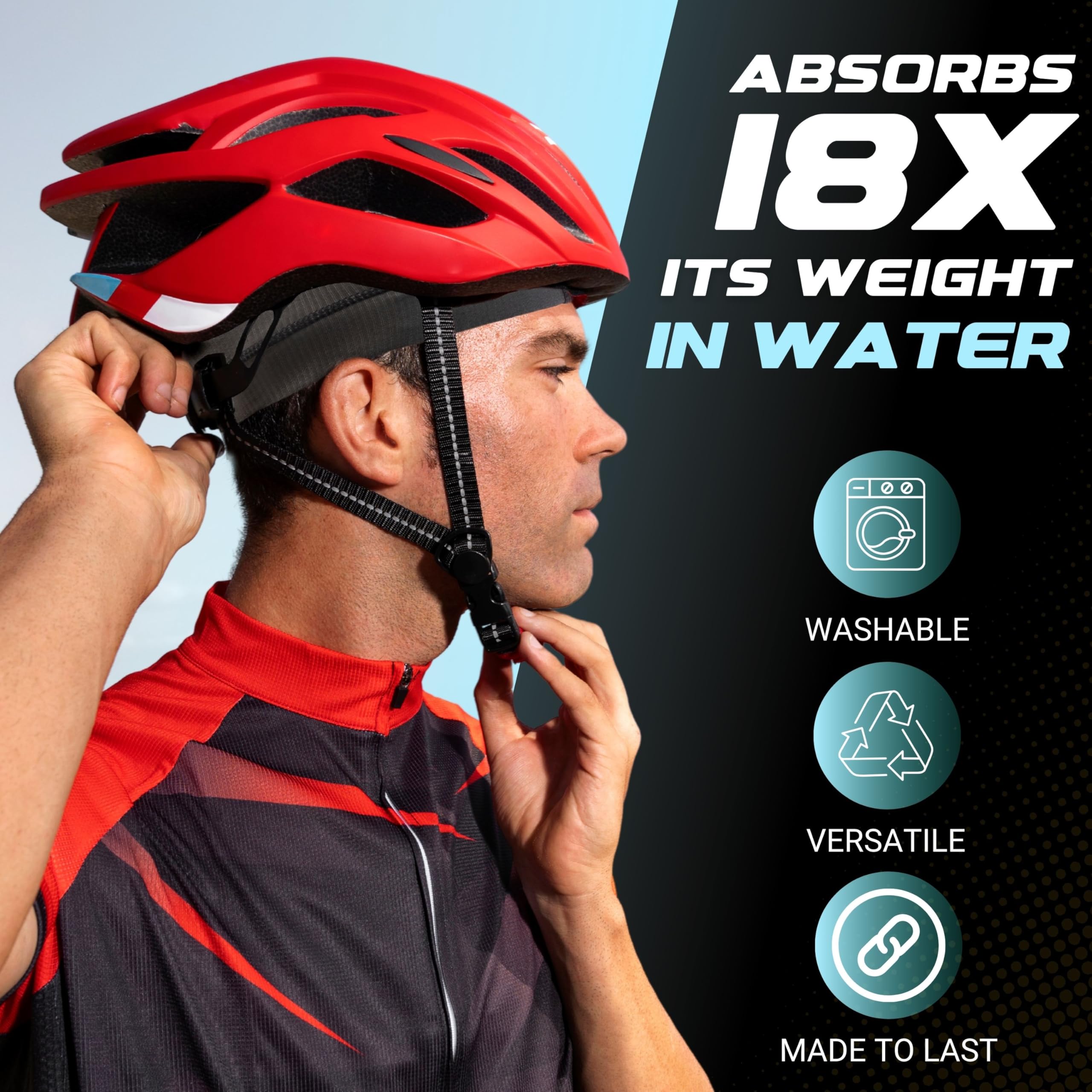 SweatHawg Skull Cap Shorty | Black Helmet Liner for Men & Women | Ultra-Absorbent, Sweat-Wicking No-Drip Sweat Cap for Hard Hats, Cycling & Workouts | Cooling & Breathable