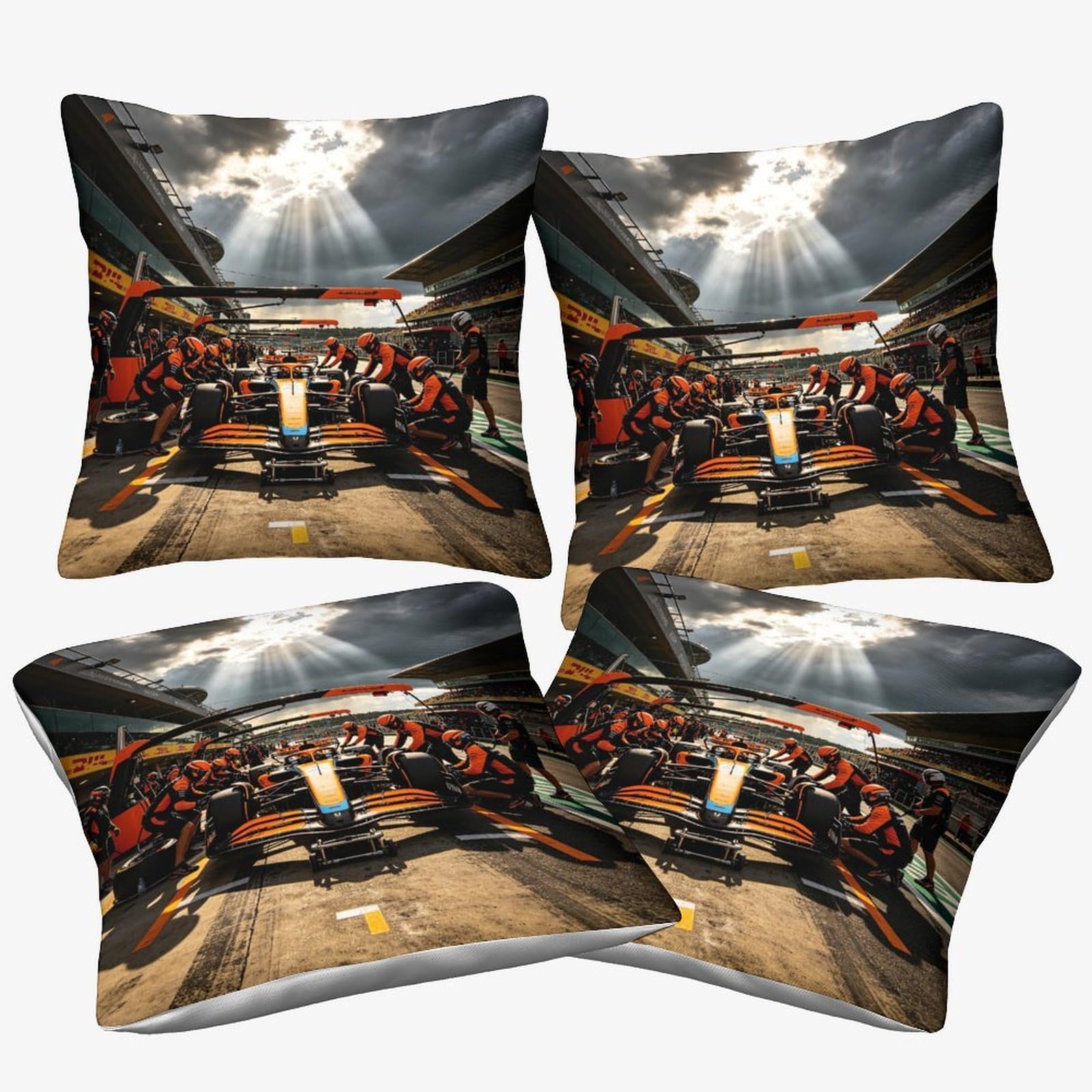 Dafufbw Formulaa Racing-9 Formulaa Racing Cushion Covers 40X40cm, 4Pcs, Pit Stop Throw Double Printed Pillow Case Formulaa Racing Accent Pillow Covers