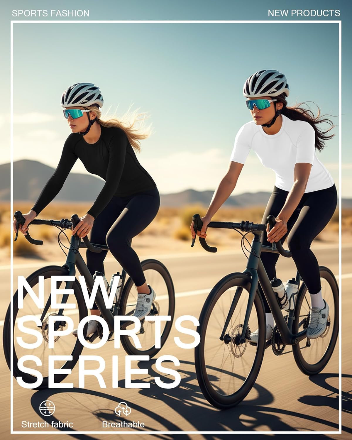 4 Pack Women's Compression Shirts Long/Short Sleeve Crew Neck Slim Fit Tops Basic Workout Yoga Gym Sports Gear - Image 3