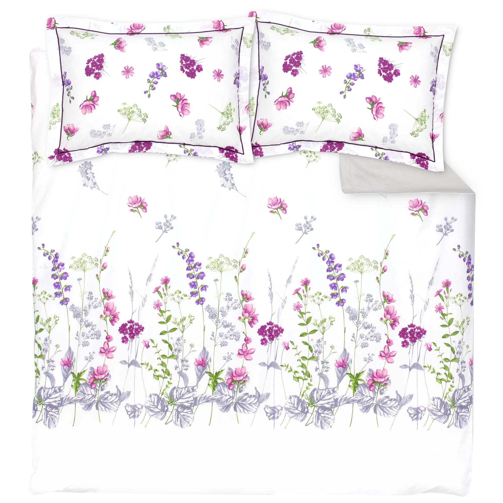 Linnea Parure de lit 300x240 cm 50x70 cm en 100% Coton Pretty Blanc