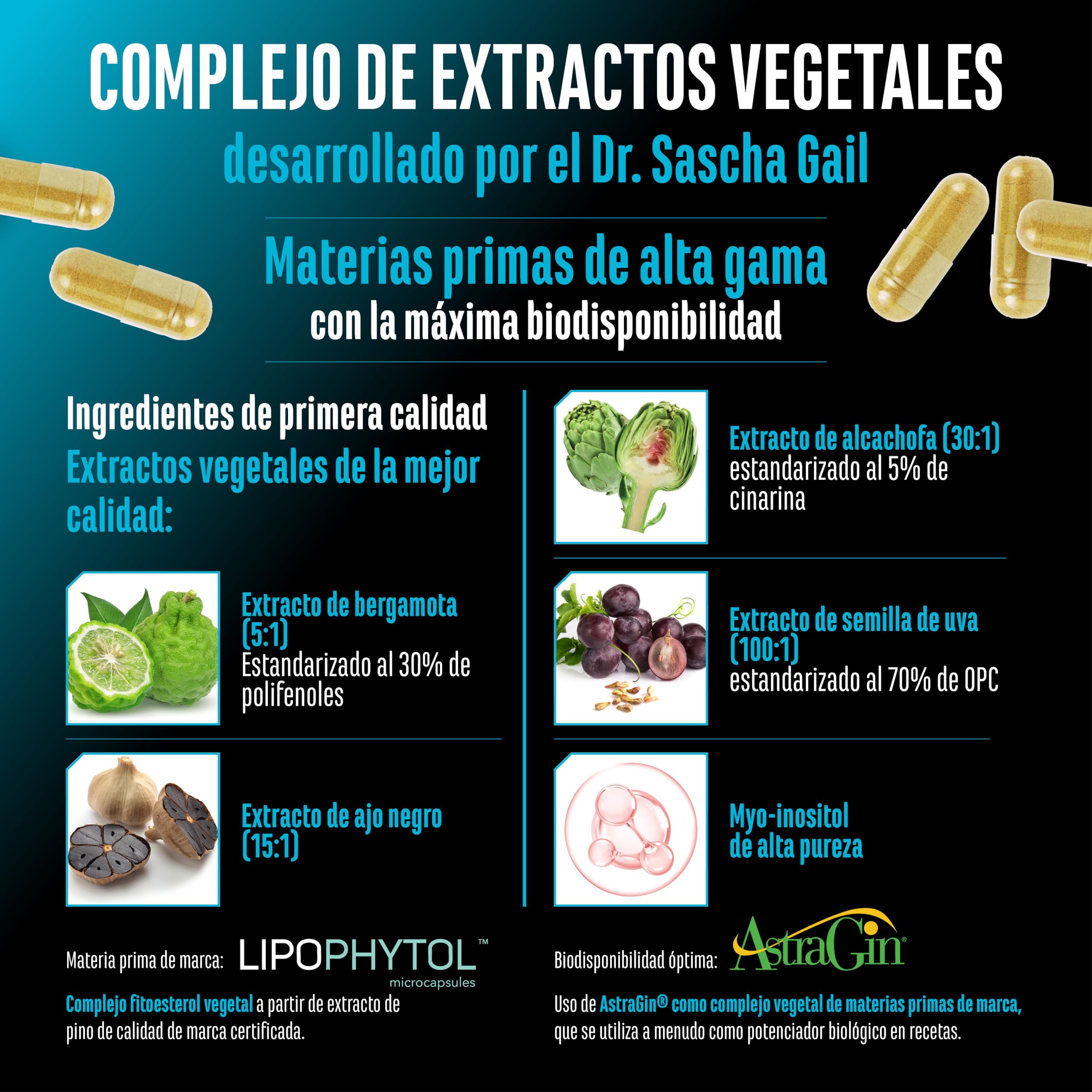 GEN GERMAN ELITE NUTRITION Cholest Control - 180 Cápsulas - Alta dosis