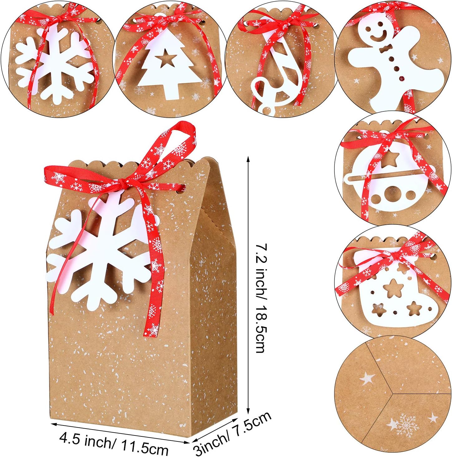 Onе-Dау Sаlе: Uр tо 50% оƒƒ 14 Pieces Christmas Gift Bags Kraft Paper Gift Bags Christmas Goody Paper Bags for Xmas Party Gifts Supplies
