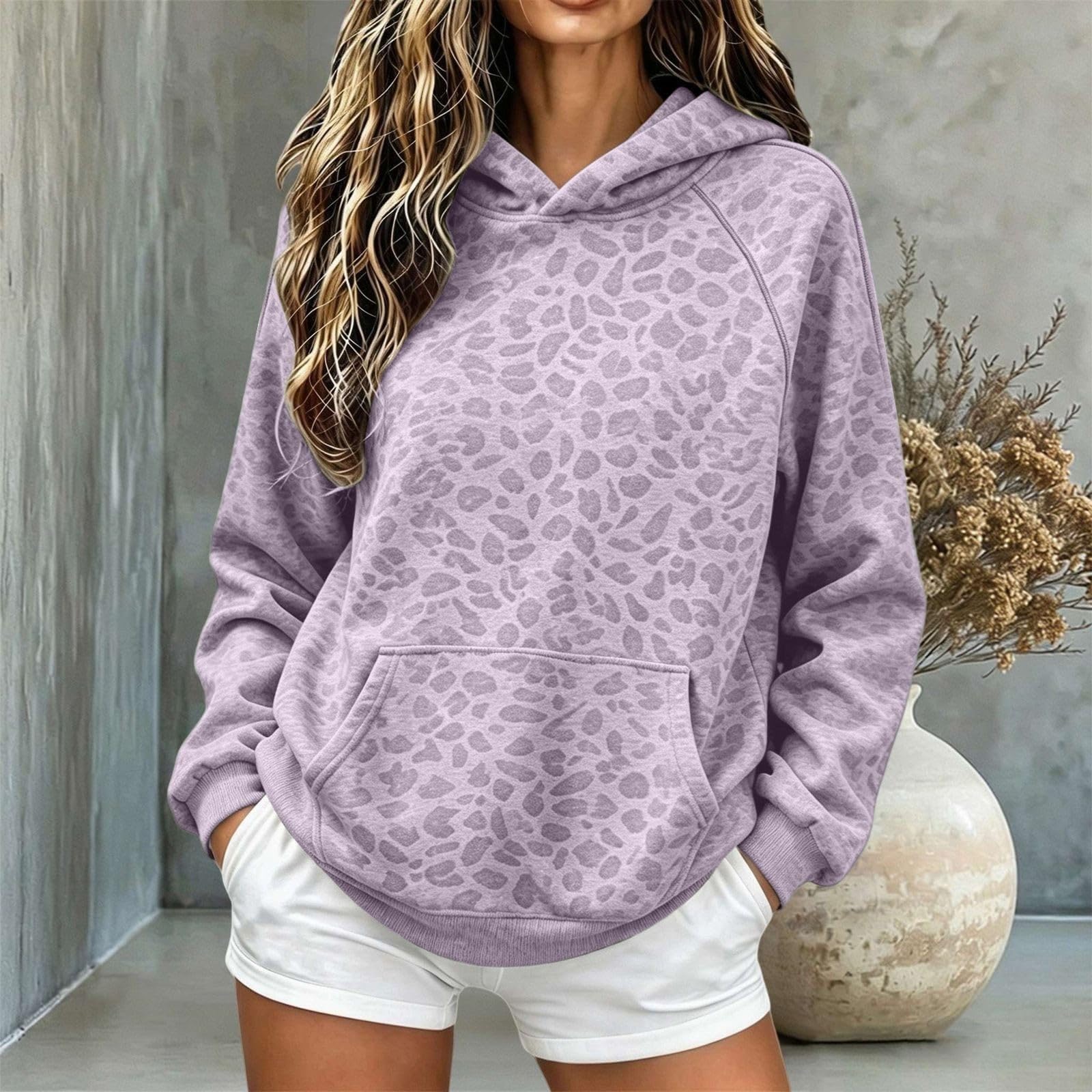 Generisch Sudadera con capucha para mujer Leo Y2k