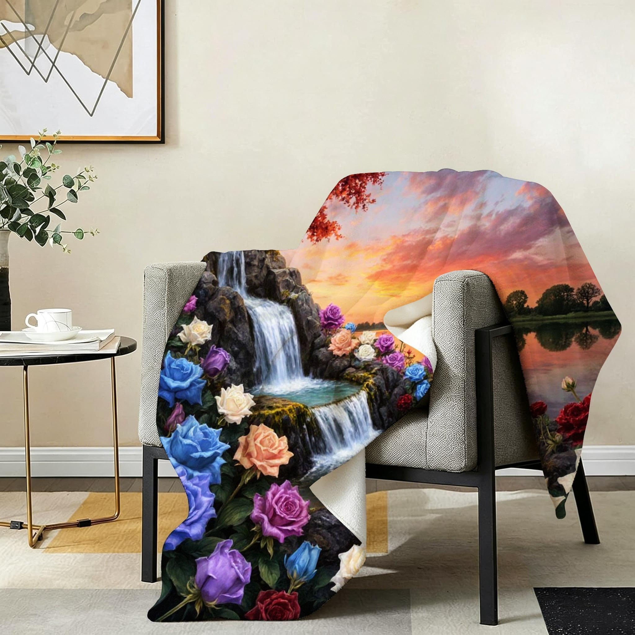 Coperta 180x200 Luna Della Spiaggia Pile Flanella Motivo-A322