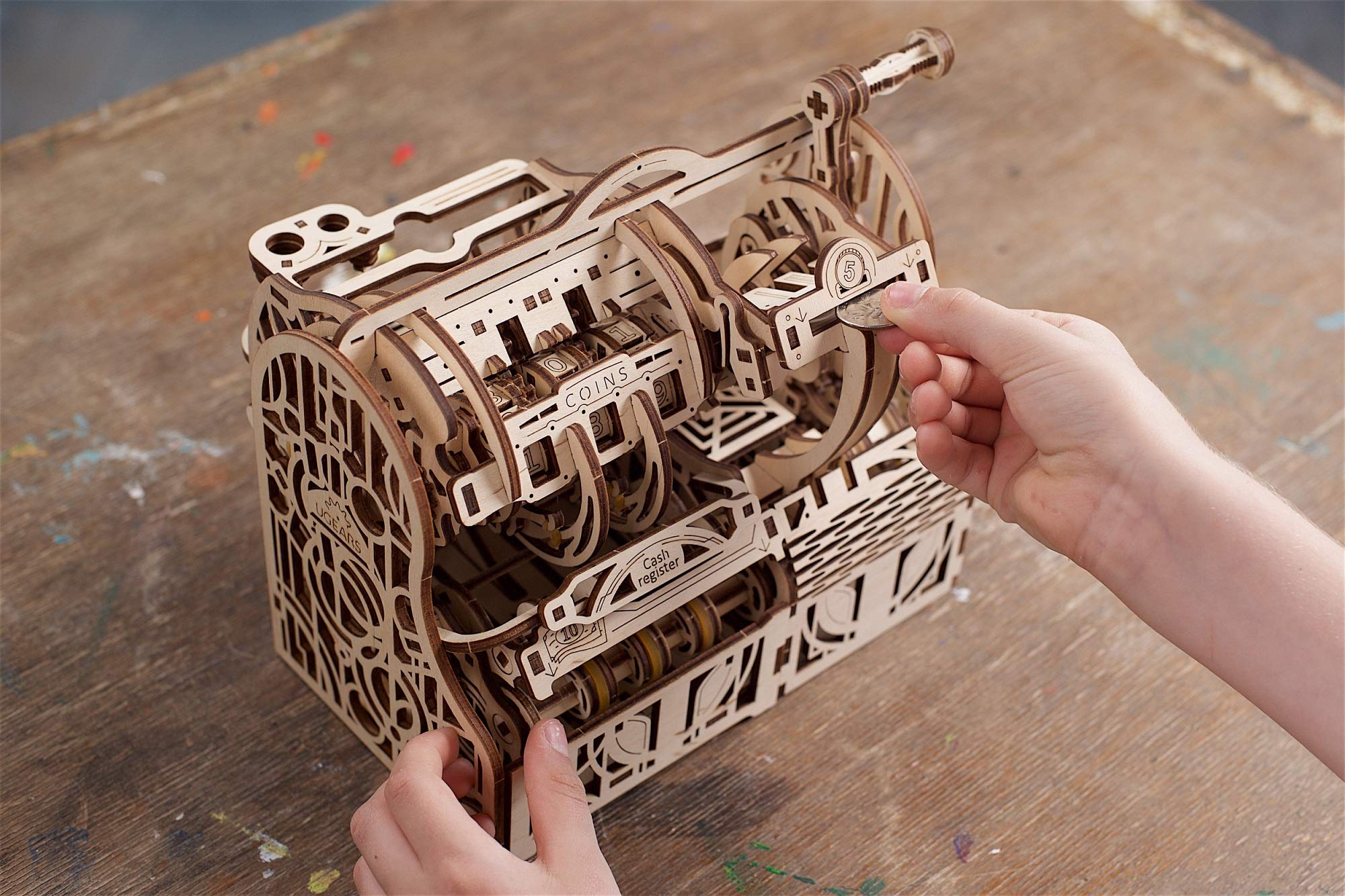 Buy UGEARS 3D Puzzles Wooden Box DIY Cash Register with Money Box