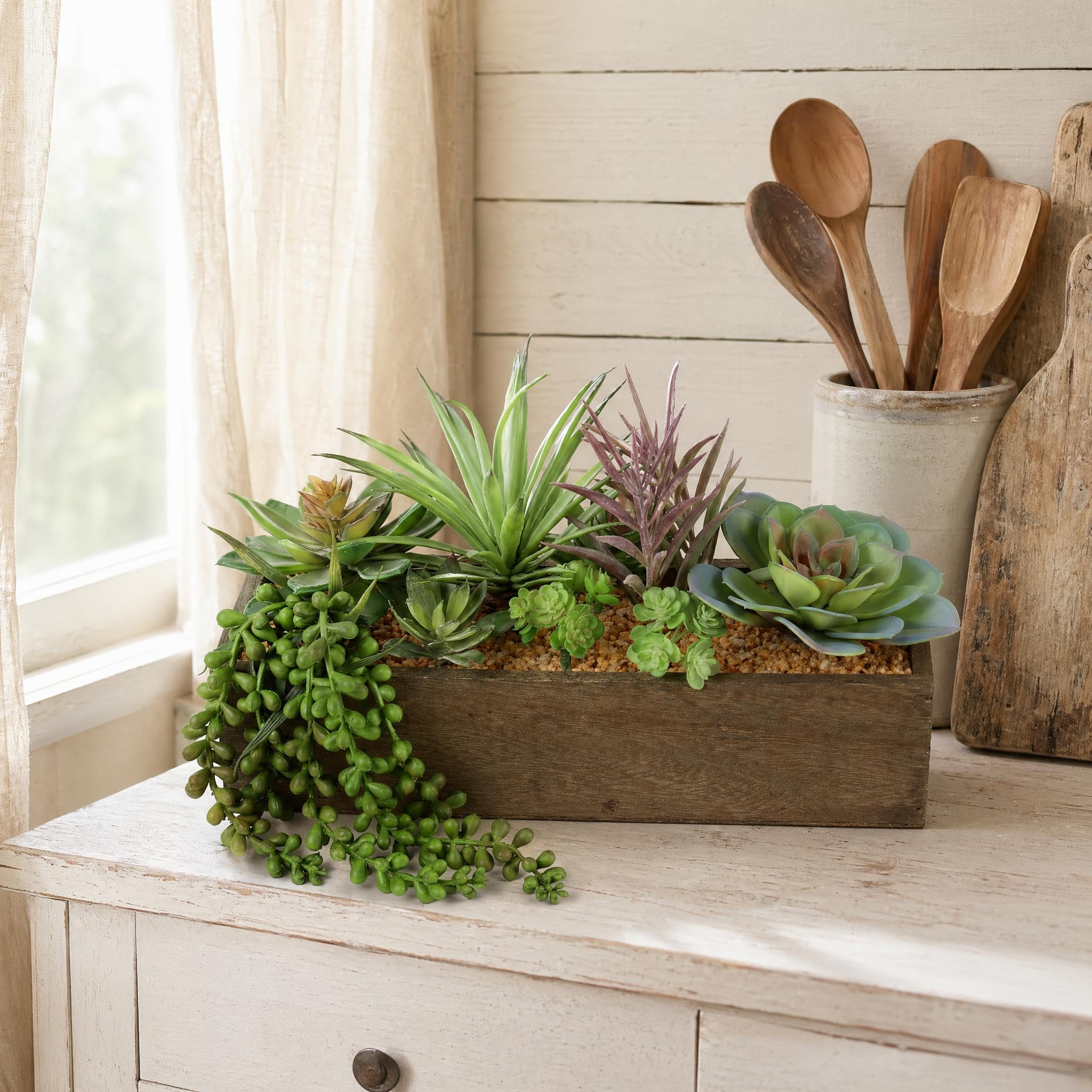 Amazon.com: Larksilk Boxed Succulent Assortment Set of 6  3" Tall  Realistic Faux Succulent Plants for Home & Office Decor : Home & Kitchen