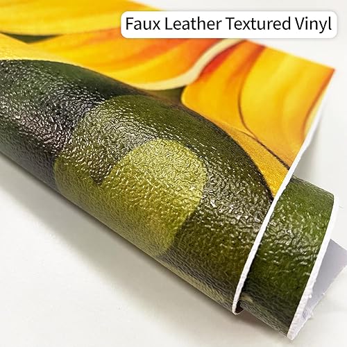 Miniatura 5 de Mural autoadhesivo clásico de girasol para puerta de refrigerador, vinilo amarillo floral para puerta de refrigerador, calcomanías para puerta de