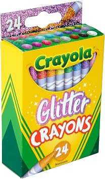 Crayola Glitter Crayons 24ct, Coloring Crayons for Kids, School Supplies