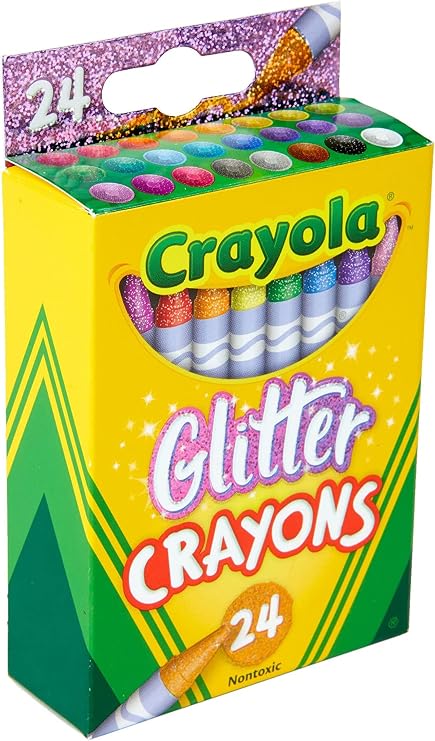 Crayola Glitter Crayons 24ct, Coloring Crayons for Kids, School Supplies