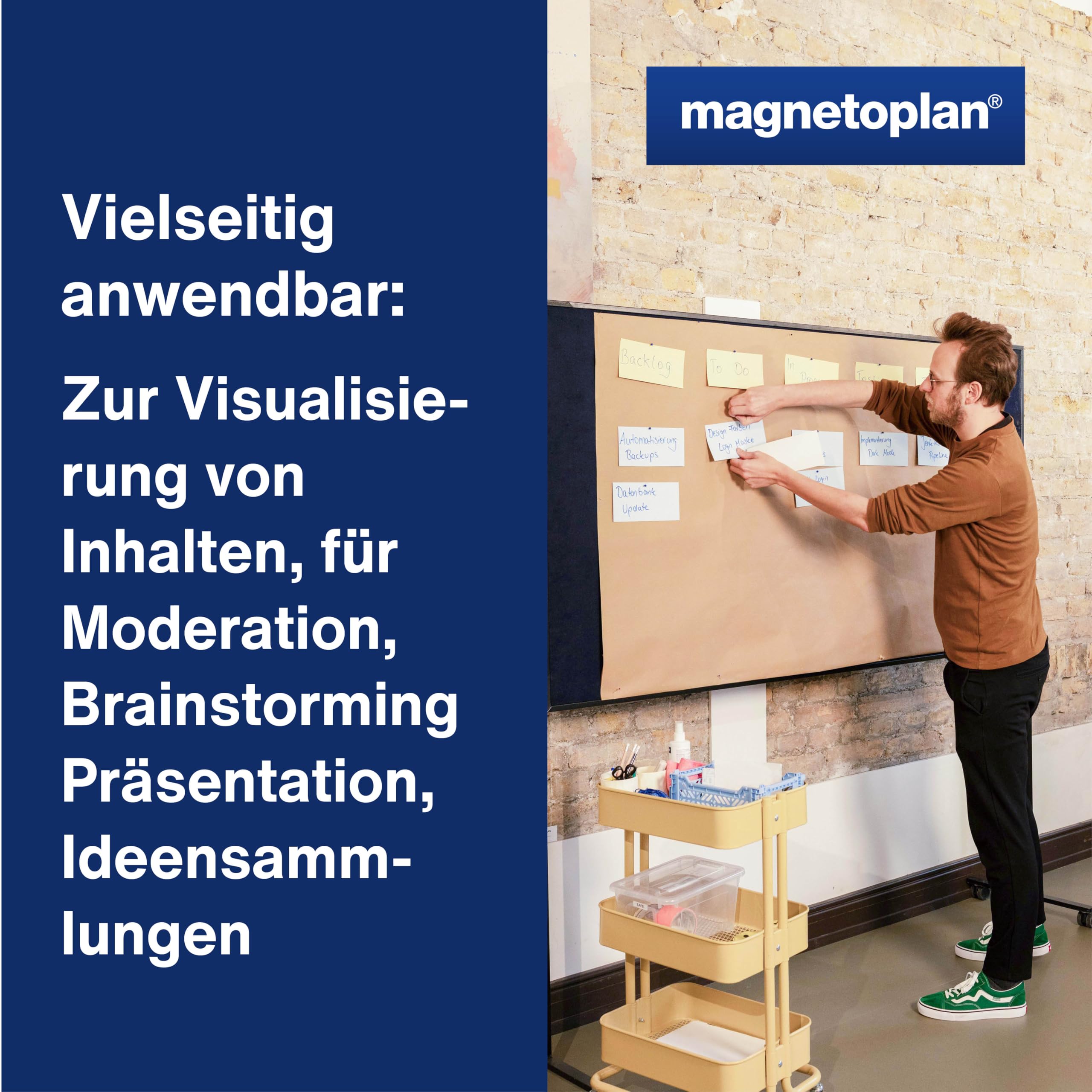 magnetoplan 1111553 Pinwandpapier,Braun,110x 140 cm