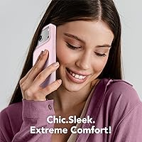 Vista 126 de GONEZ Funda de silicona para iPhone 15 Pro Max, compatible con Magsafe, protector de cámara + protector de pantalla, forro de microfibra suave Negro