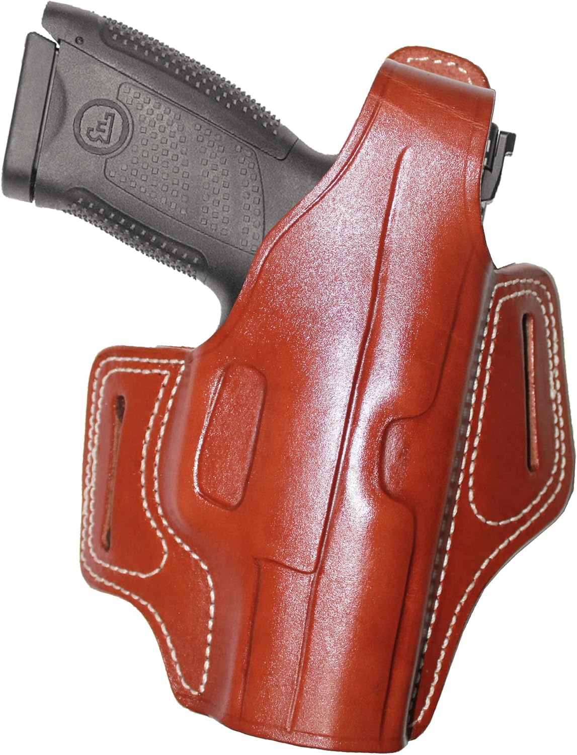 YT HOBBY Handmade Leather OWB Carry Two Slot Thumb Break Gun Holster for CZ P-10C