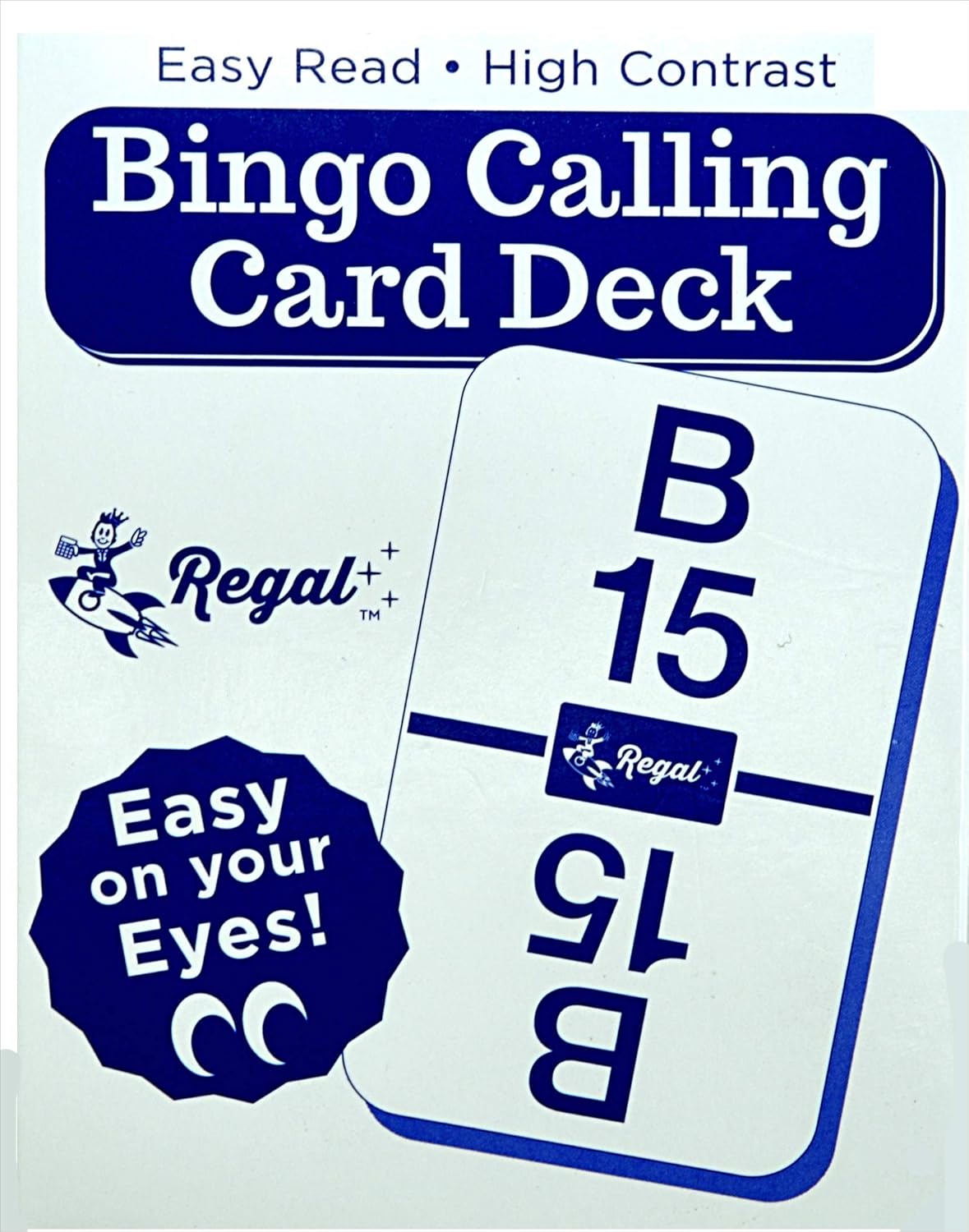 Regal Bingo Calling Cards Deck Reusable - Bingo Games for Family - 75 Standard Playing Cards (B1 - O75)
