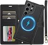 Ailicici Case for Samsung Galaxy S26 Ultra 2-in-1 Removable Magnetic Case Wireless Charging Mobile Phone Case Card Slot Leather Case RFID Blocking Flip Case Protective Case for Samsung S26 Ultra
