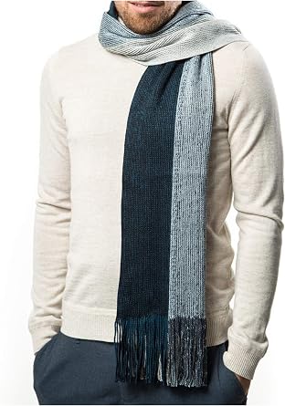Marino Avenue Mens Scarf, Knit Striped Scarf, Long Winter Mens Scarves In An Elegant Gift Box