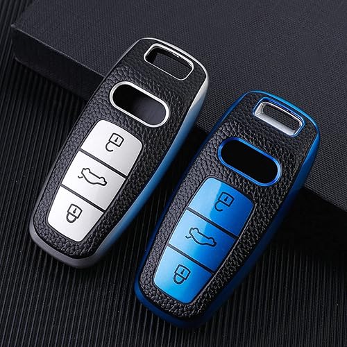 Miniatura 2 de Funda de cuero TPU para llave remota de coche, compatible con Audi A3 A6 A7 A8 A6L A8L E-tron Q5 Q7 Q8 C8 D5 Protector Holder Accesorios