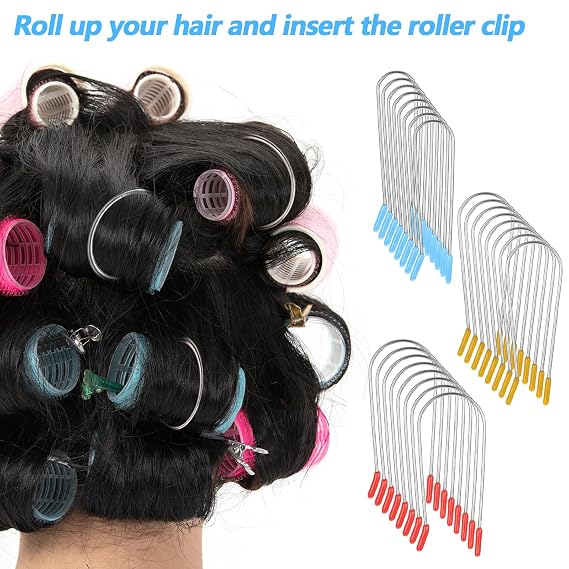 24pcs Hot Curler Clips Replacement Kit Hot Roller Clips For Heated Rollers | Fits Most Sized Rollers Curlers (34, 1, 114)