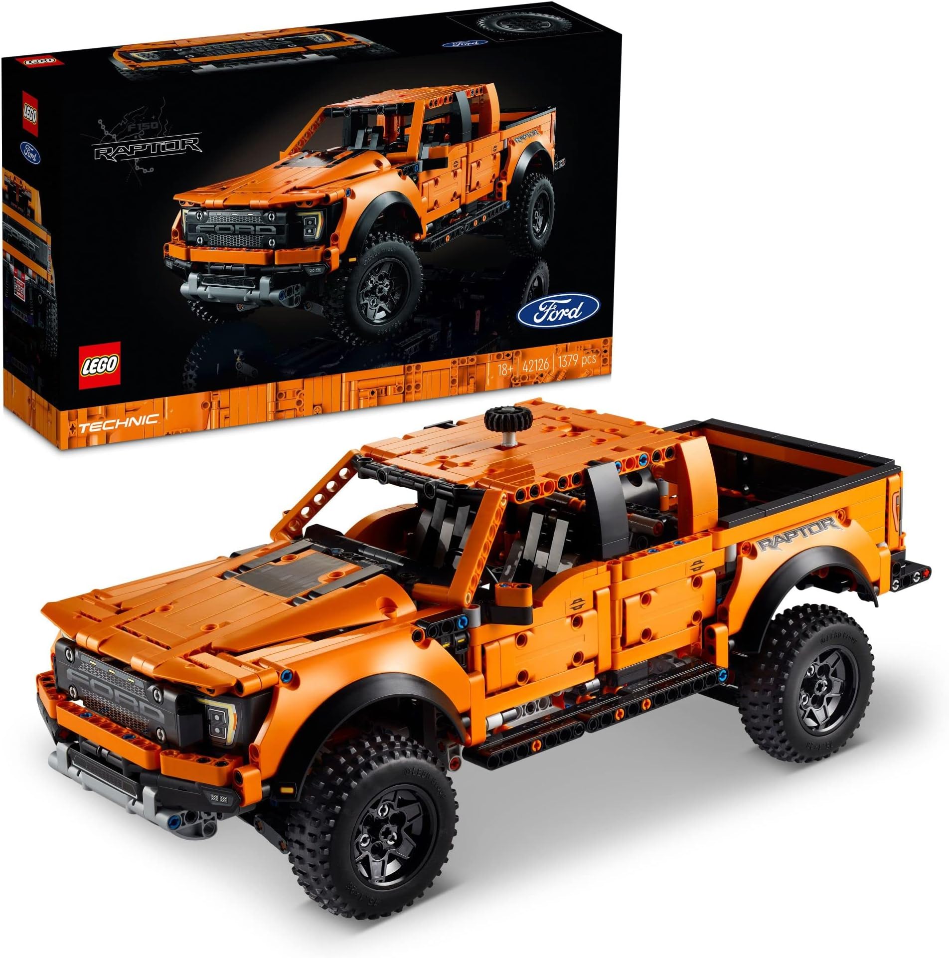 LEGO Technic Ford F-150 Raptor 42126 Model Building Kit; Enjoy an Immersive Build Recreating The Features and Functions of The Powerful Ford F-150 Raptor Pickup Truck (1,379 Pieces)