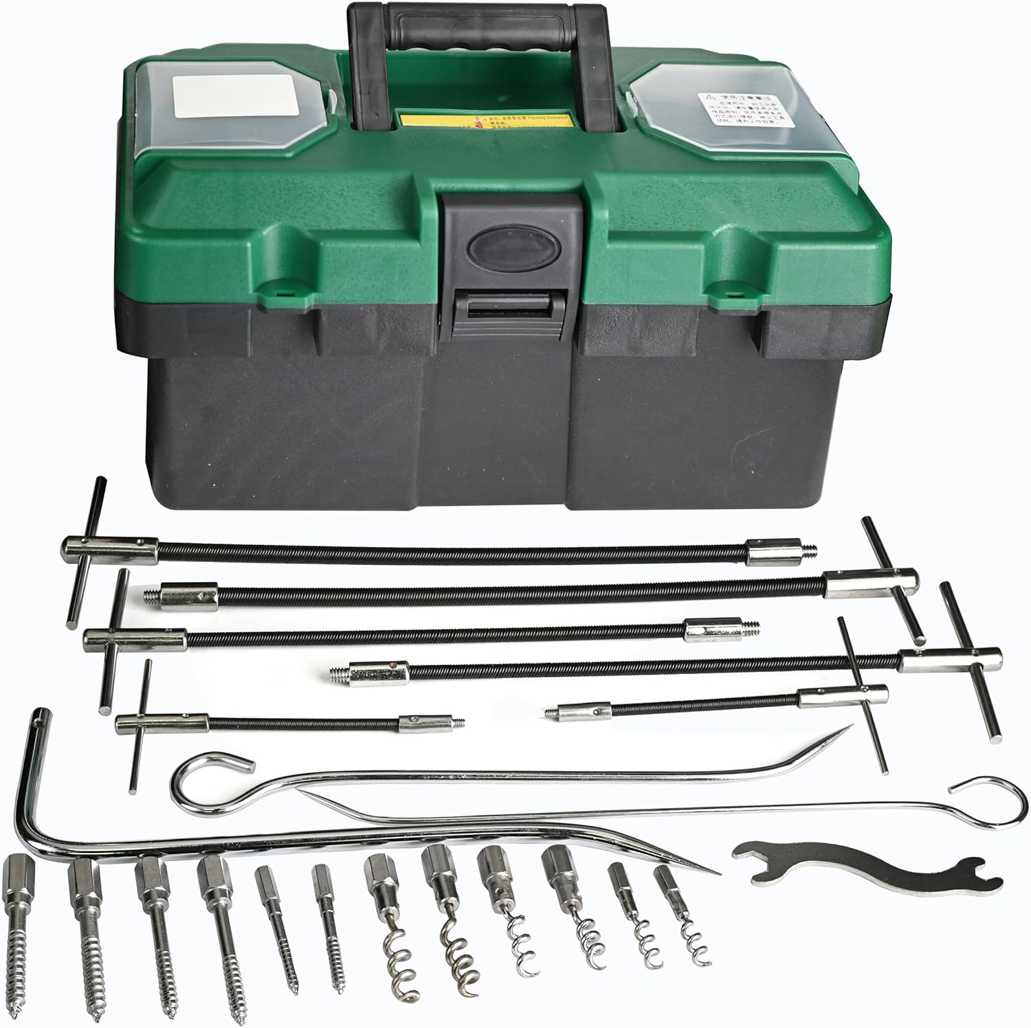 23pcs Packing Extractor Set, Steel Alloy Packing Puller Tool Set, Flexible Shaft Corkscrew Pulling Hook Set, Gland Packing Extraction Removal Kit with Toolbox