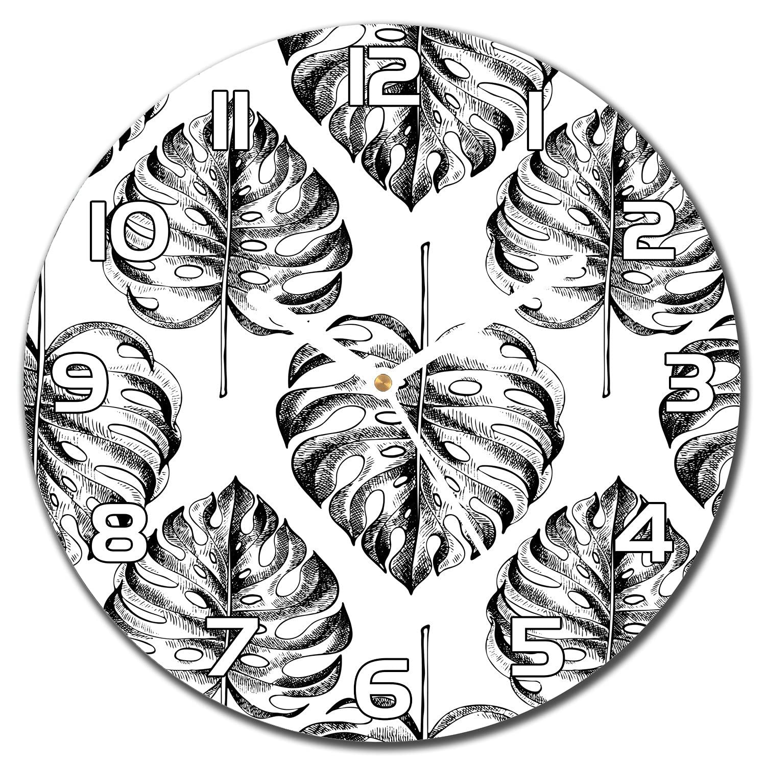 Horloge en verre Fleurs Ardentes 30 cm avec aiguilles blanches