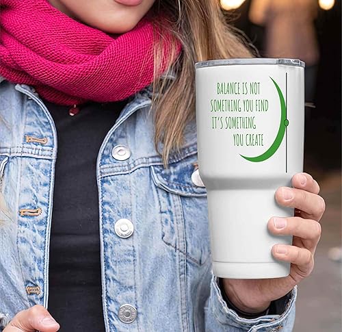 Miniatura 2 de Athlete's Gift, Fantastic Birthday Gift for - Create Balance Walking on Ropes with Slackline, 30 Oz White Stainless Steel Large Tumbler