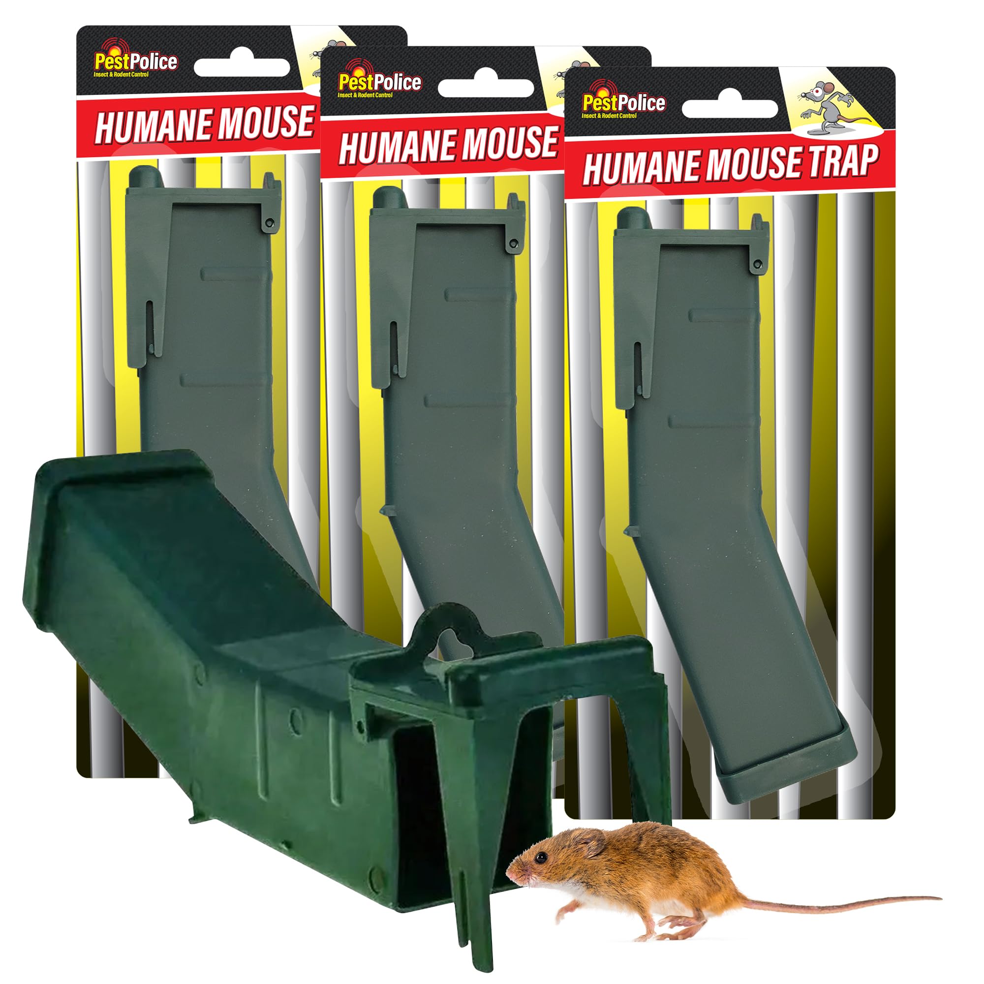 SOL 3pk Humane Mouse Traps, Effective Mousetraps for Indoors and Outdoors UK, Safely Captures Mice Without Harm, No-Touch Release Live Catcher, Safe for Kids and Pets, Best Solution for Pest Control