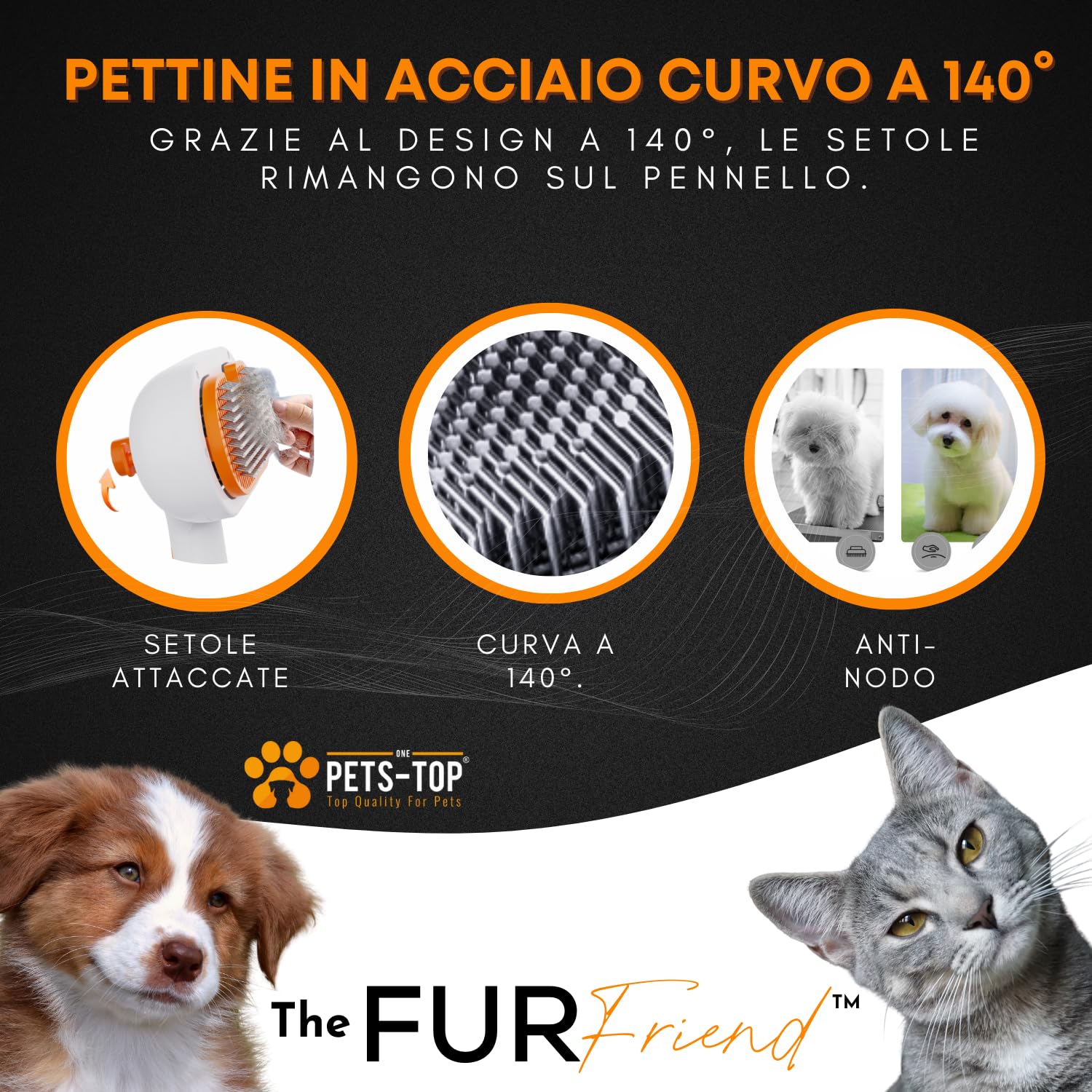 One PETS-TOP Spazzola A Vapore per Gatti – Spazzola Per Gatti Cani – Pelo Lungo e Corto – Lisciatura Autopulente – Vapore per Rimuovere Peli Aggrovigliat – Cat Steamy Brush