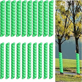 20 Pcs Tree Protectors 2 Size Plastic Spiral Tree Guard Tree Trunk Protector Wrap Tree Bark Protector Tube Tree Wraps to Protect Bark Tree Saplings from Deer Cats Rodents Rabbit Mowers (Green)
