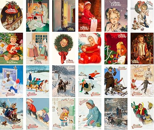 Miniatura 6 de PIXILUV Postales vintage (24 piezas de 4 x 6 pulgadas cada una) Diversión festiva en fiestas increíbles, postales de Navidad vintage, tarjetas de