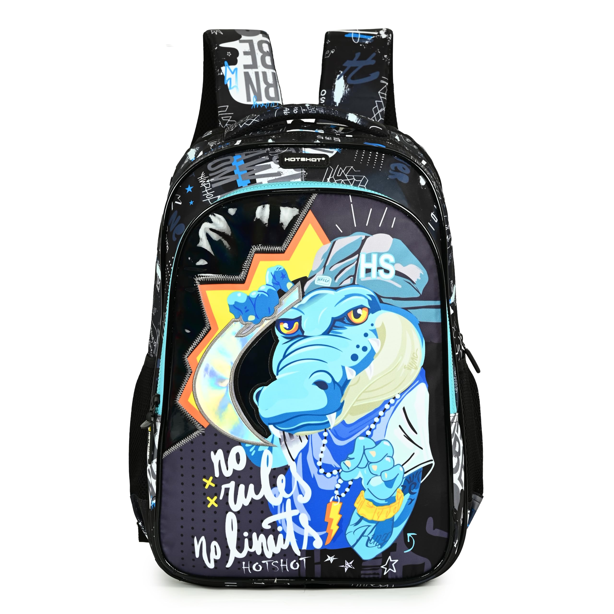 hot shot NO LIMITS_1823|school bag for boys|kids school bag|for boys & girls|18 INCH|water resistant|32L kids backpack-picture-18