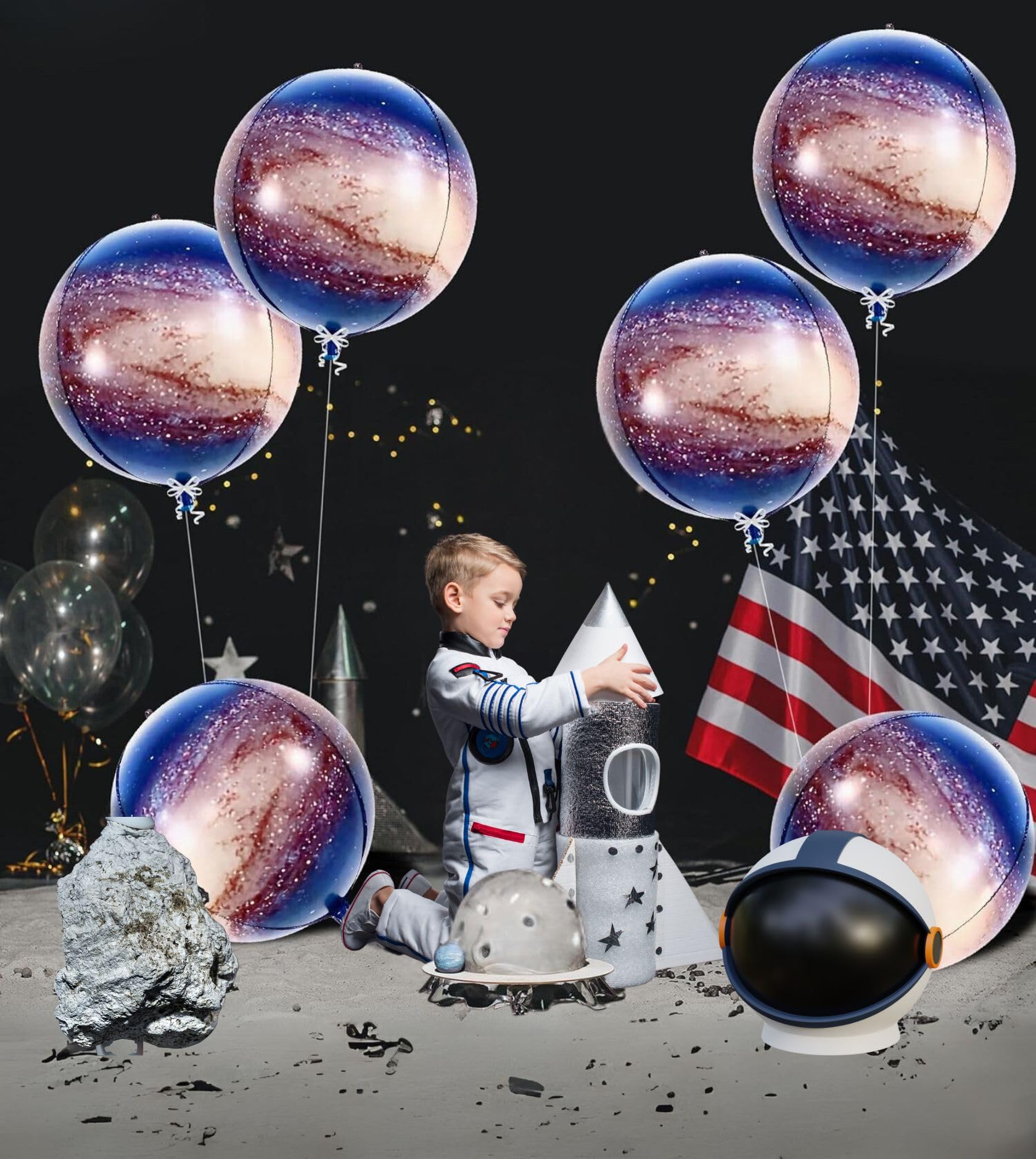 Amazon | cobalt planet 宇宙 バルーン 銀河 6個セット 風船 22インチ