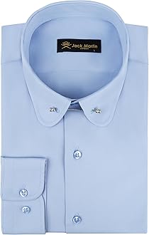 Men's Club Collar Dress Shirt with Pin Collar Bar | Long Sleeve | Button-Up Stylish Formal